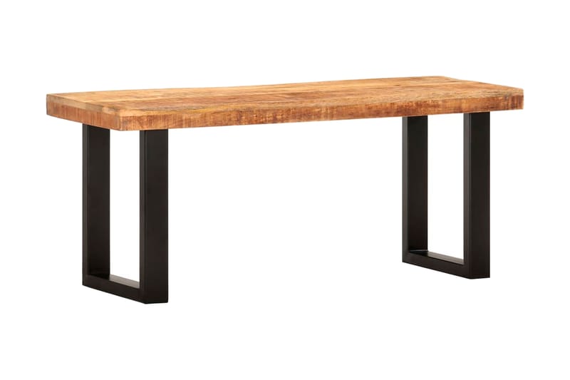 Bänk 110 cm massivt grovt mangoträ och stål - Brun - Möbler - Stolar & fåtöljer - Sittbänk - Hallbänk
