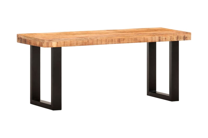 Bänk 110 cm massivt grovt mangoträ och stål - Brun - Möbler - Stolar & fåtöljer - Sittbänk - Hallbänk