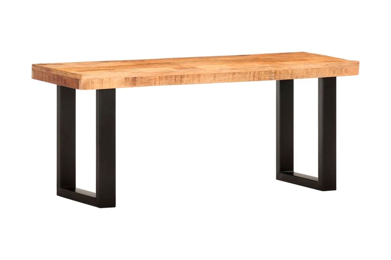 Bänk 110 cm massivt grovt mangoträ och stål - Brun - Möbler - Stolar & fåtöljer - Sittbänk - Hallbänk
