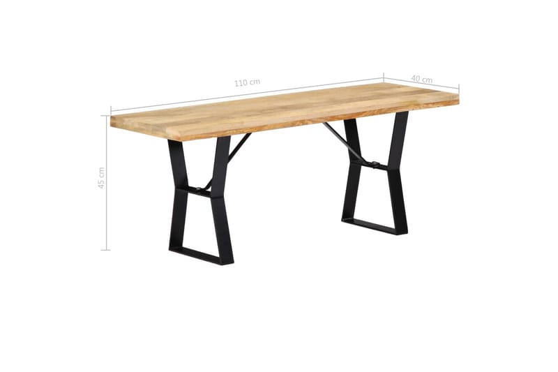 Bänk 110 cm massivt mangoträ - Brun - Möbler - Stolar & fåtöljer - Sittbänk - Hallbänk