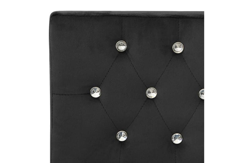Bänk 110 cm svart sammet - Svart - Sittbänk - Bänk med ryggstöd