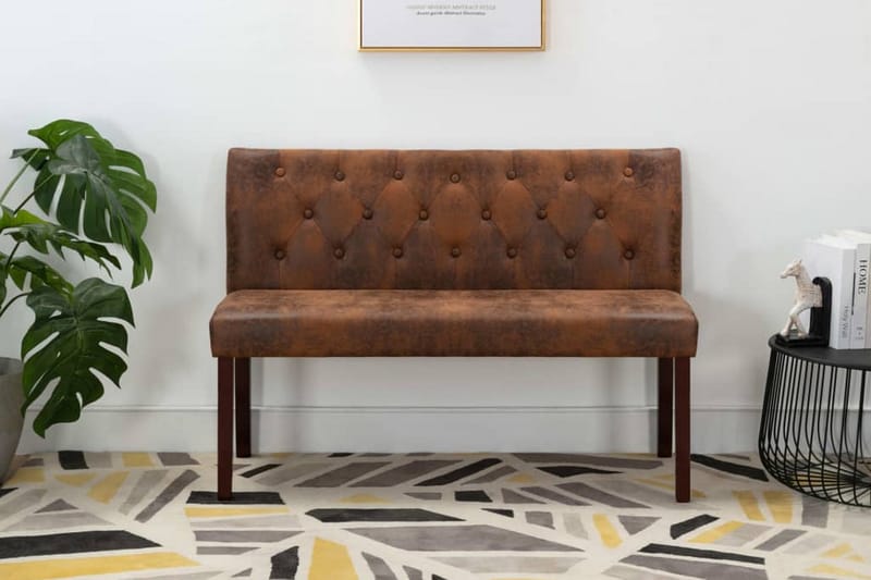 Bänk 120 cm konstmocka brun - Brun - Möbler - Stolar & fåtöljer - Sittbänk