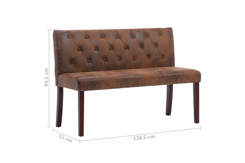 Bänk 120 cm konstmocka brun - Brun - Möbler - Stolar & fåtöljer - Sittbänk