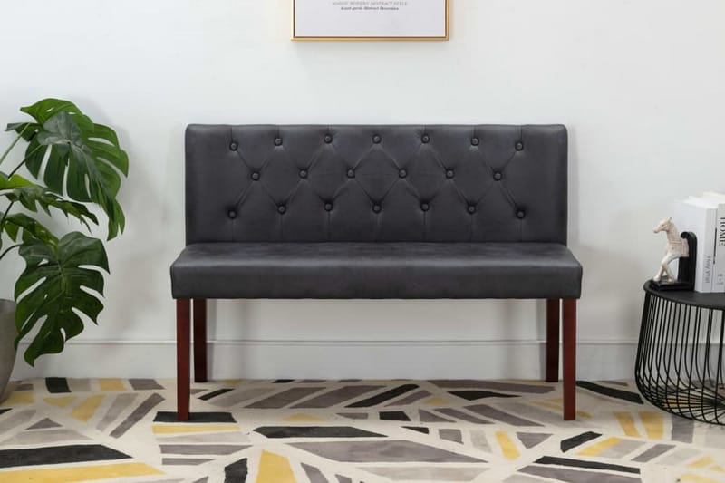 Bänk 120 cm konstmocka grå - Grå - Möbler - Stolar & fåtöljer - Sittbänk