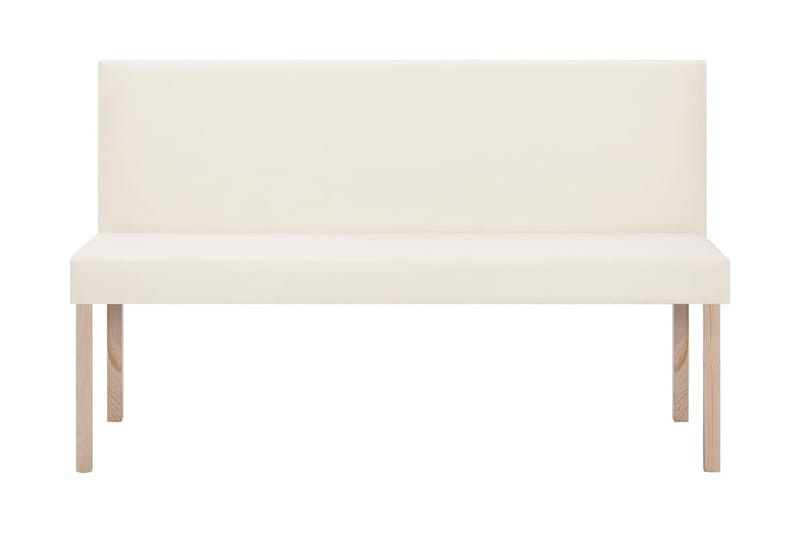 Bänk 139,5 cm konstläder gräddvit - Vit - Sittbänk - Bänk med ryggstöd