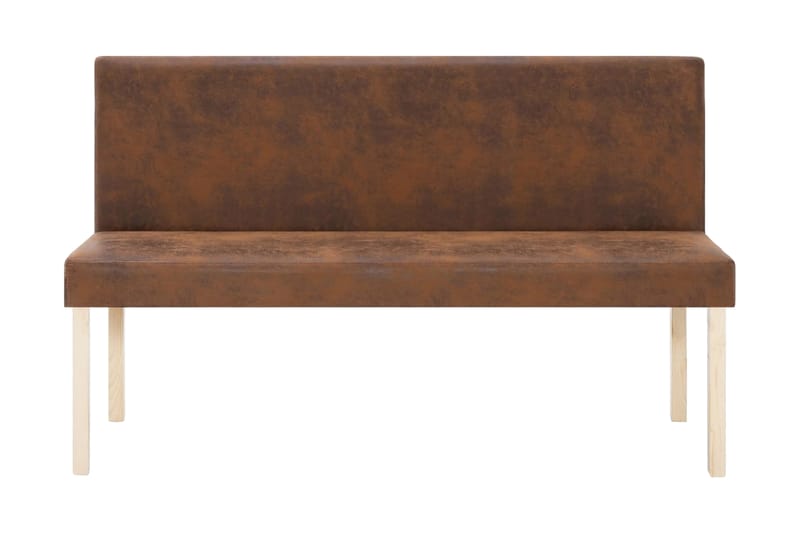 Bänk 139,5 cm konstmocka brun - Brun - Bänk med ryggstöd - Sittbänk