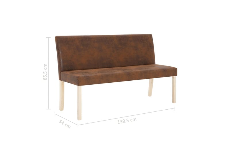Bänk 139,5 cm konstmocka brun - Brun - Möbler - Stolar & fåtöljer - Sittbänk
