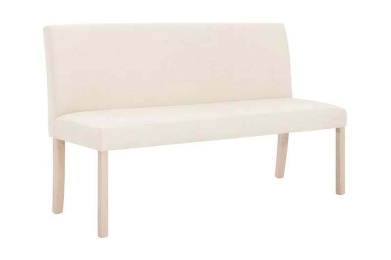 Bänk 139,5 cm polyester gräddvit - Vit - Möbler - Stolar & fåtöljer - Sittbänk