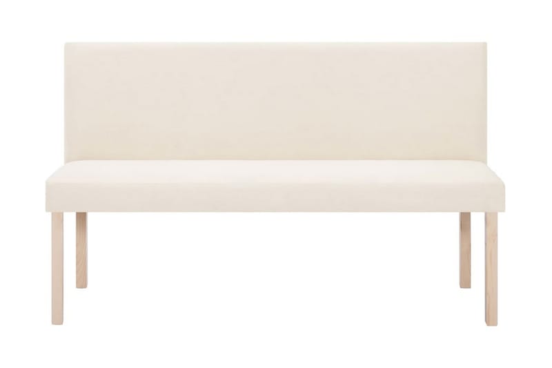 Bänk 139,5 cm polyester gräddvit - Vit - Sittbänk - Bänk med ryggstöd