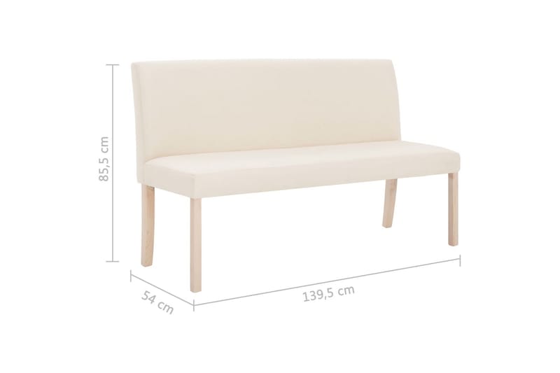 Bänk 139,5 cm polyester gräddvit - Vit - Möbler - Stolar & fåtöljer - Sittbänk