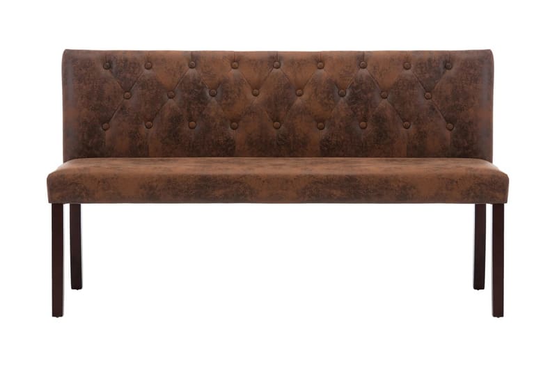 Bänk 148,5 cm konstmocka brun - Brun - Sittbänk - Bänk med ryggstöd