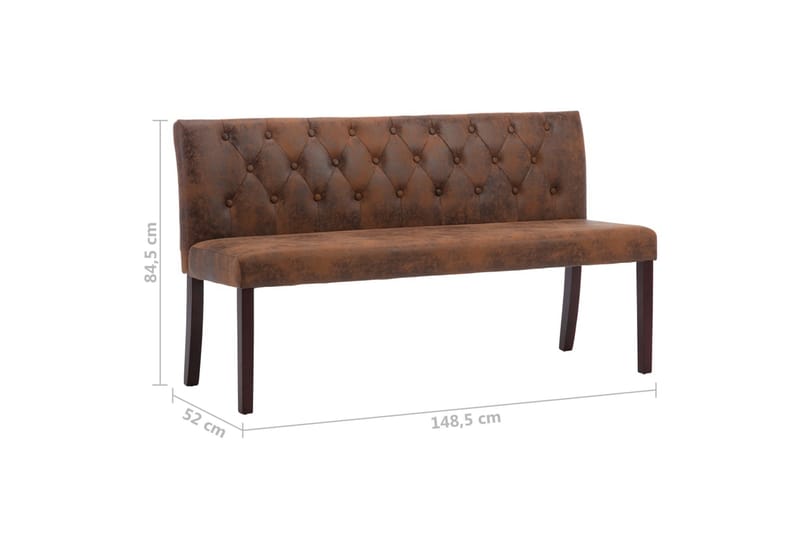 Bänk 148,5 cm konstmocka brun - Brun - Möbler - Stolar & fåtöljer - Sittbänk