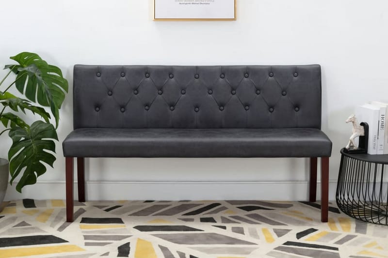 Bänk 148,5 cm konstmocka grå - Grå - Möbler - Stolar & fåtöljer - Sittbänk