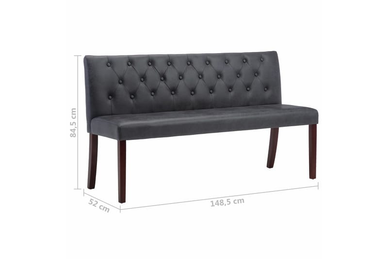 Bänk 148,5 cm konstmocka grå - Grå - Möbler - Stolar & fåtöljer - Sittbänk