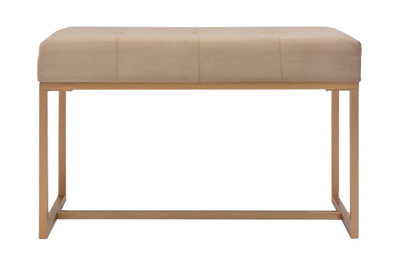 Bänk 80 cm beige sammet - Beige - Hallbänk - Sittbänk