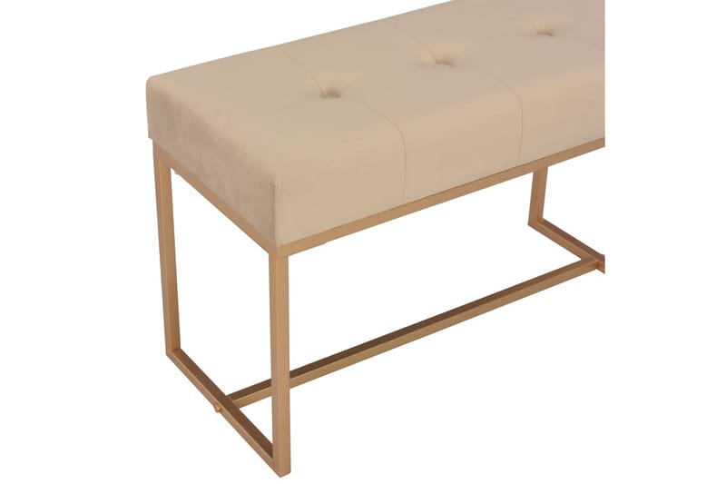 Bänk 80 cm beige sammet - Beige - Hallbänk - Sittbänk