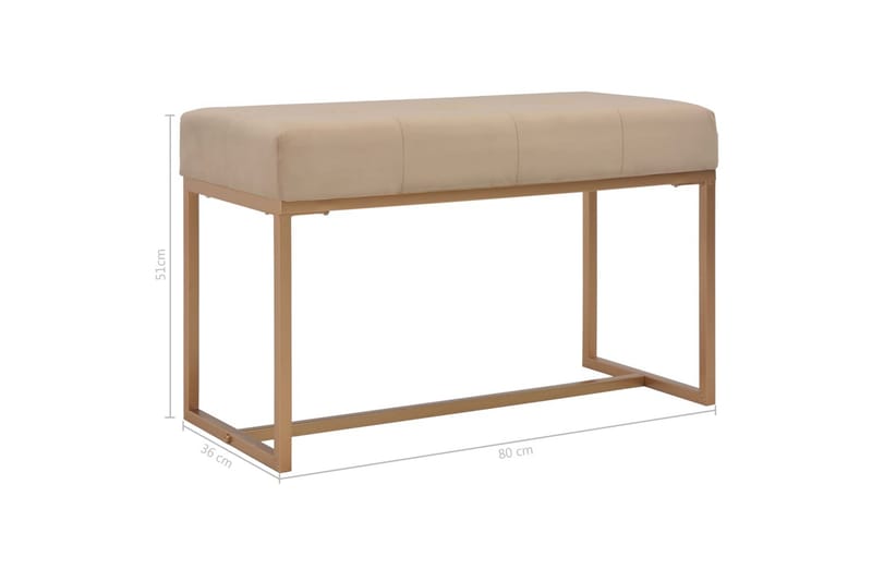 Bänk 80 cm beige sammet - Beige - Möbler - Stolar & fåtöljer - Sittbänk - Hallbänk