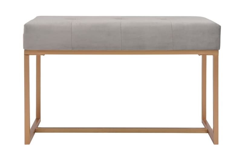 Bänk 80 cm grå sammet - Grå - Möbler - Stolar & fåtöljer - Sittbänk - Hallbänk