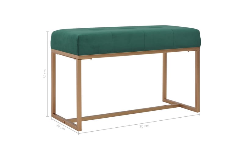 Bänk 80 cm grön sammet - Grön - Möbler - Stolar & fåtöljer - Sittbänk - Hallbänk