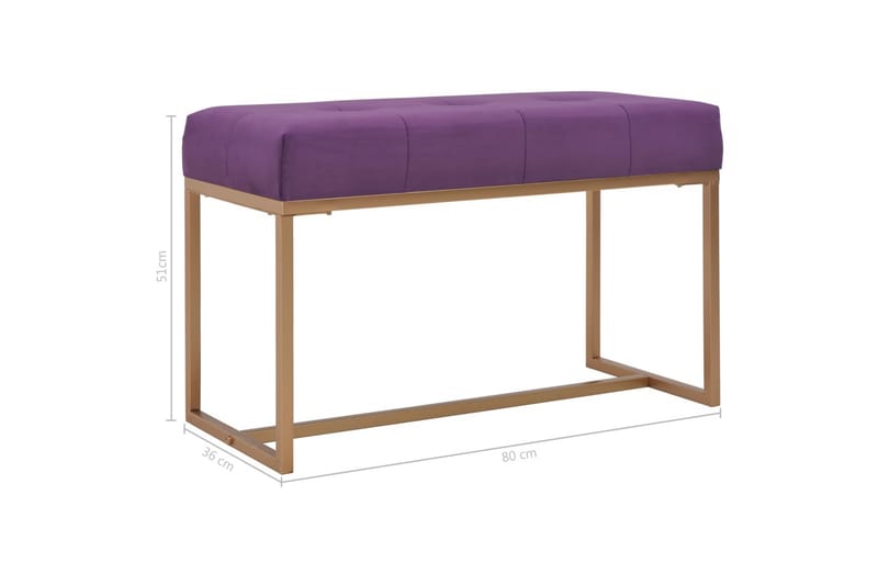 Bänk 80 cm lila sammet - Lila - Möbler - Stolar & fåtöljer - Sittbänk - Hallbänk