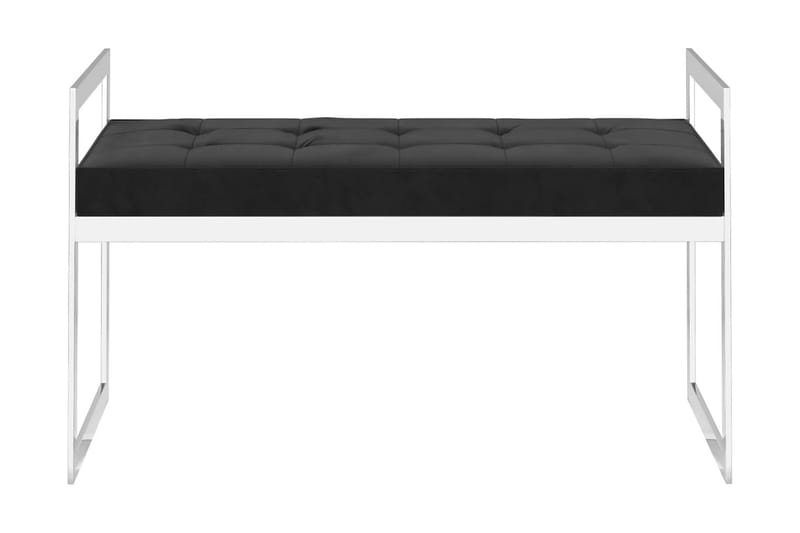 Bänk 97 cm svart sammet och rostfritt stål - Svart - Hallbänk - Sittbänk
