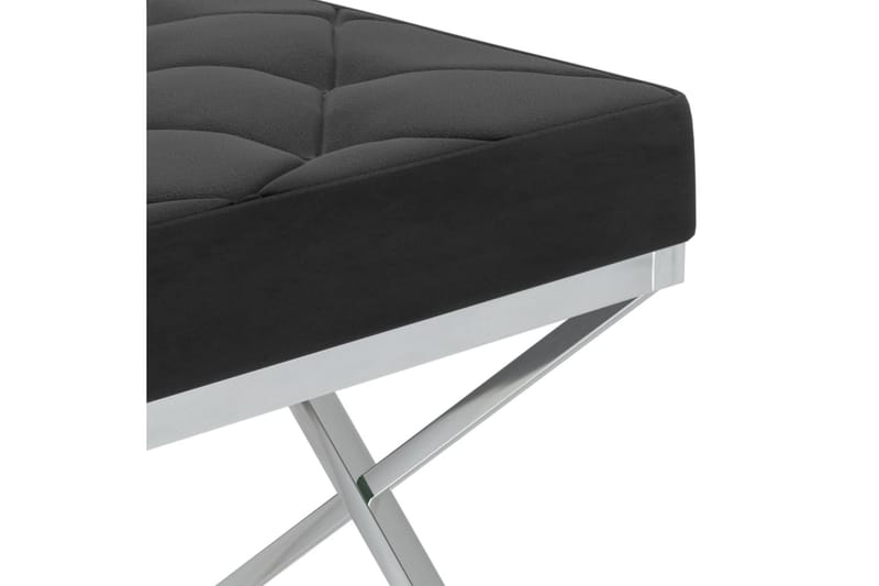 Bänk 97 cm svart sammet och rostfritt stål - Svart - Möbler - Stolar & fåtöljer - Sittbänk - Hallbänk