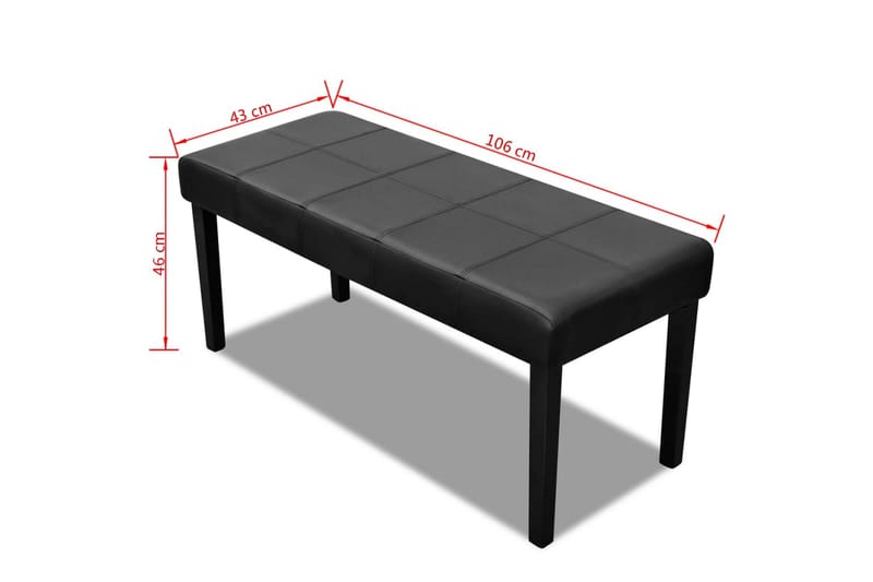 Bänk konstläder svart - Svart - Möbler - Stolar & fåtöljer - Sittbänk - Hallbänk