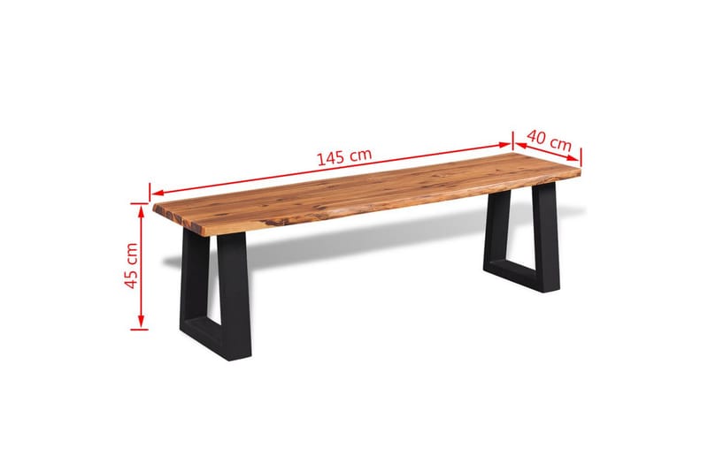 Bänk massivt akaciaträ 145 cm - Brun - Möbler - Stolar & fåtöljer - Sittbänk - Hallbänk