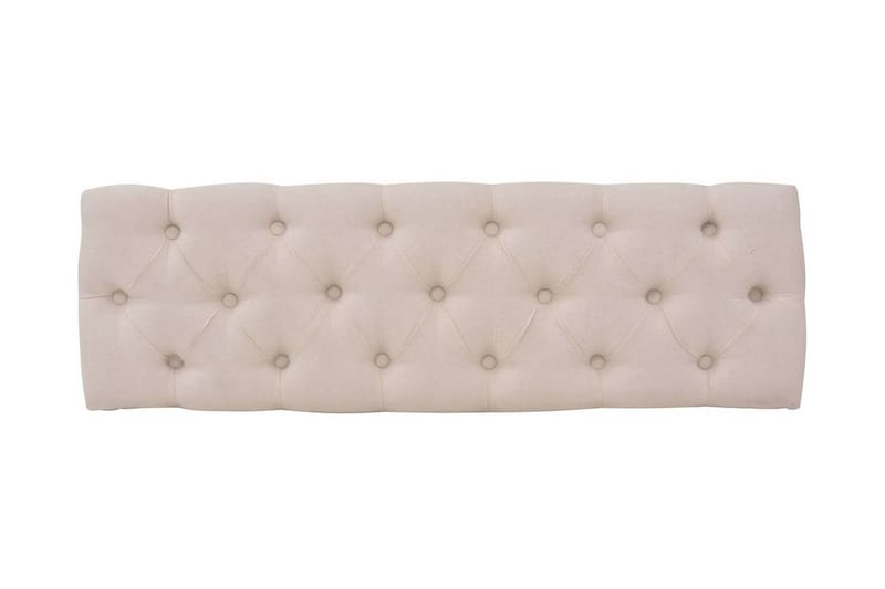 Bänk massivt trä och linnetyg 110x38x48 cm gräddvit - Vit - Möbler - Stolar & fåtöljer - Sittbänk - Hallbänk