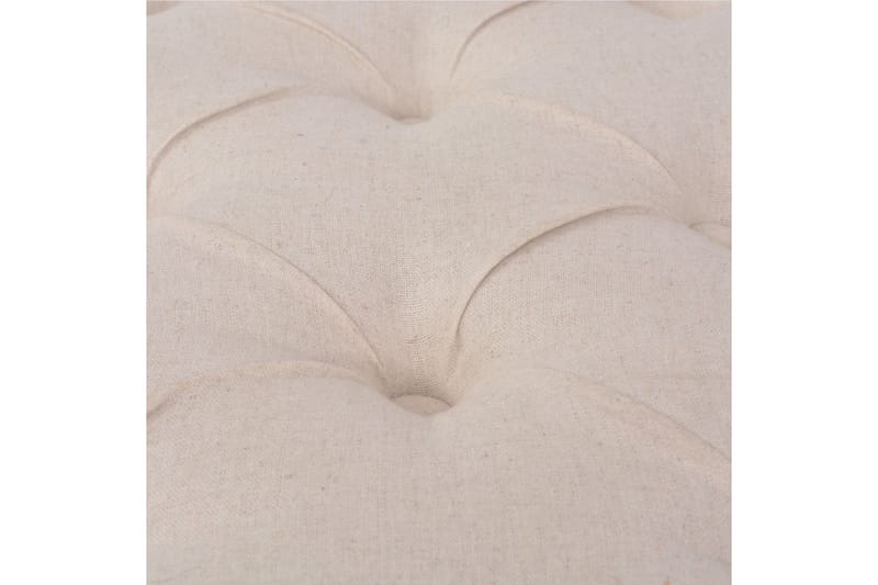 Bänk massivt trä och linnetyg 110x38x48 cm gräddvit - Vit - Möbler - Stolar & fåtöljer - Sittbänk - Hallbänk