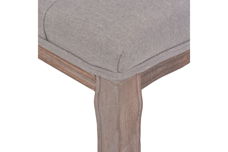 Bänk massivt trä och linnetyg 110x38x48 cm grå - Grå - Möbler - Stolar & fåtöljer - Sittbänk - Hallbänk