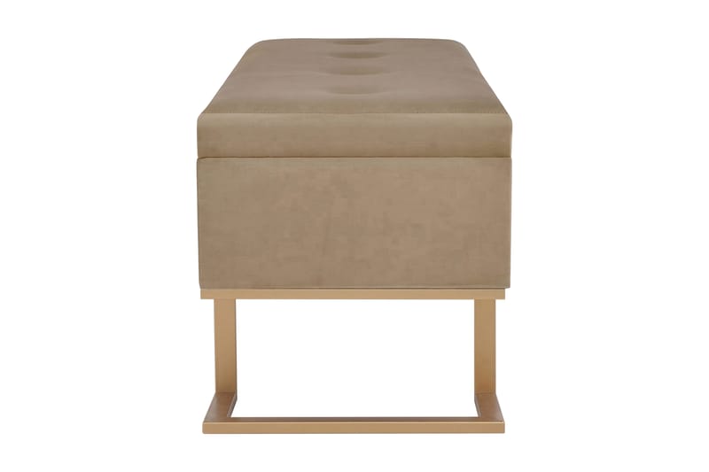 Bänk med förvaringsutrymme 105 cm beige sammet - Beige - Möbler - Stolar & fåtöljer - Sittbänk - Hallbänk - Hallbänk med förvaring