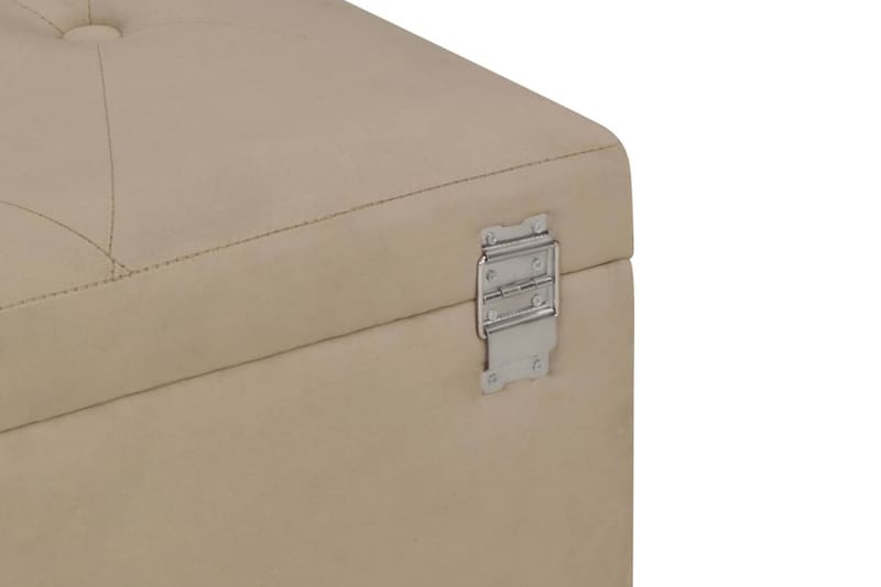 Bänk med förvaringsutrymme 105 cm beige sammet - Beige - Möbler - Stolar & fåtöljer - Sittbänk - Hallbänk - Hallbänk med förvaring