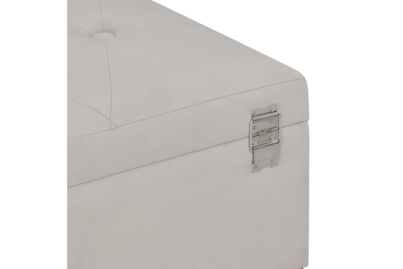 Bänk med förvaringsutrymme 105 cm grå sammet - Grå - Hallbänk med förvaring - Sittbänk med förvaring - Förvaringsbänk - Hallbänk - Sittbänk