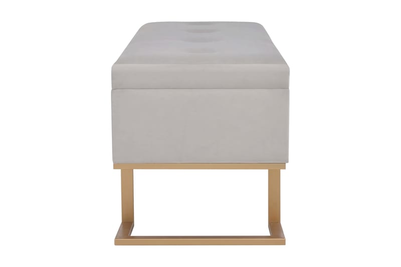 Bänk med förvaringsutrymme 105 cm grå sammet - Grå - Möbler - Stolar & fåtöljer - Sittbänk - Hallbänk - Hallbänk med förvaring