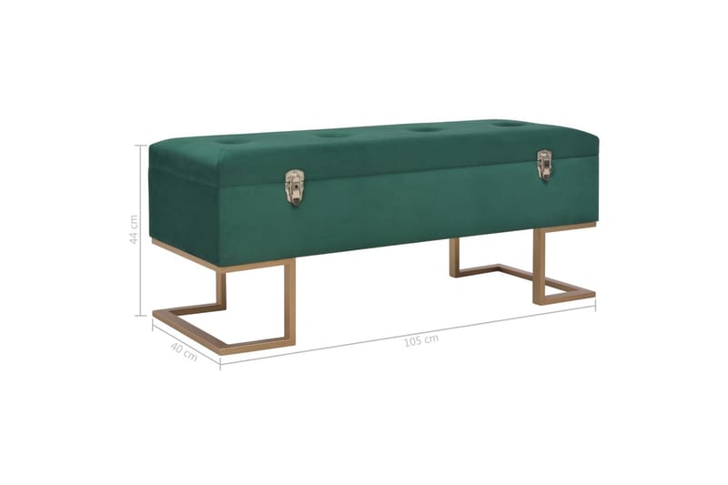 Bänk med förvaringsutrymme 105 cm grön sammet - Grön - Möbler - Stolar & fåtöljer - Sittbänk - Hallbänk - Hallbänk med förvaring