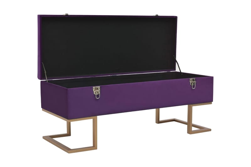 Bänk med förvaringsutrymme 105 cm lila sammet - Lila - Möbler - Stolar & fåtöljer - Sittbänk - Hallbänk - Hallbänk med förvaring