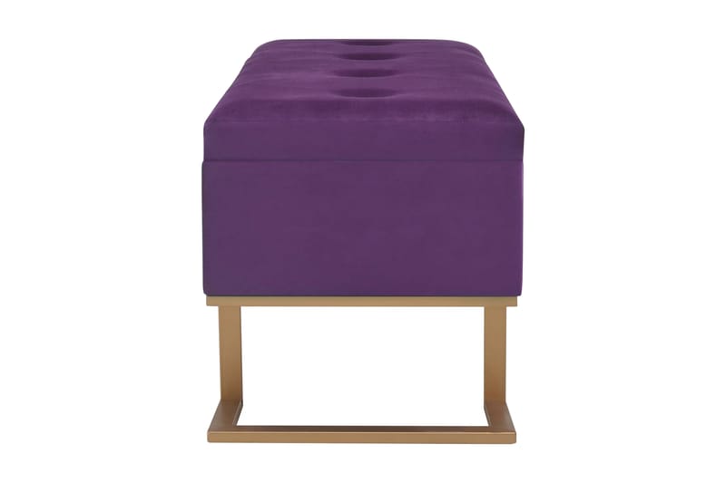 Bänk med förvaringsutrymme 105 cm lila sammet - Lila - Möbler - Stolar & fåtöljer - Sittbänk - Hallbänk - Hallbänk med förvaring