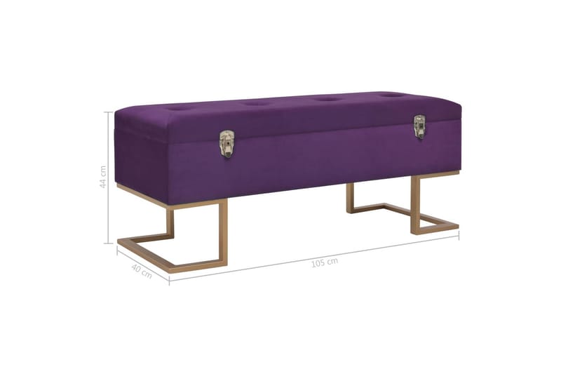 Bänk med förvaringsutrymme 105 cm lila sammet - Lila - Möbler - Stolar & fåtöljer - Sittbänk - Hallbänk - Hallbänk med förvaring