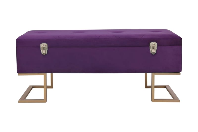 Bänk med förvaringsutrymme 105 cm lila sammet - Lila - Möbler - Stolar & fåtöljer - Sittbänk - Hallbänk - Hallbänk med förvaring
