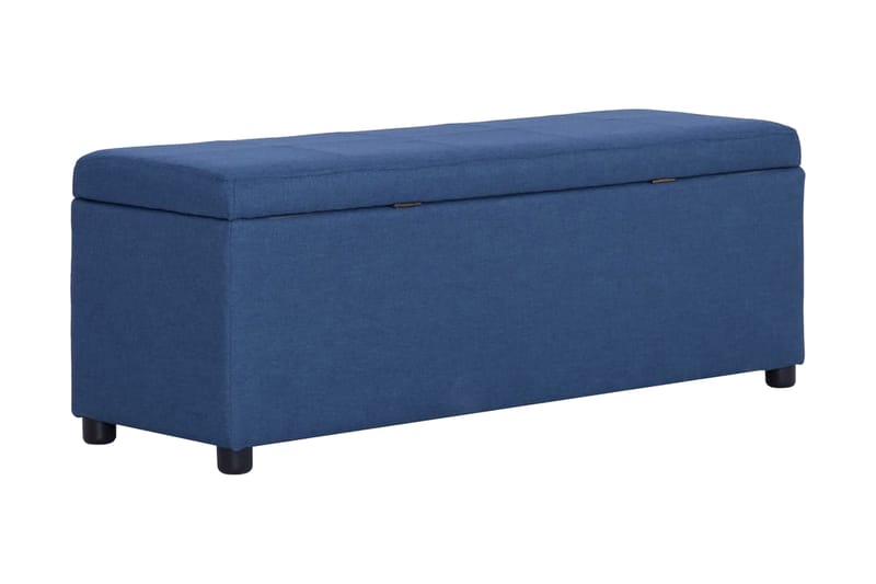 Bänk med förvaringsutrymme 116 cm blå polyester - Blå - Möbler - Stolar & fåtöljer - Sittbänk - Hallbänk - Hallbänk med förvaring