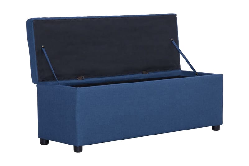 Bänk med förvaringsutrymme 116 cm blå polyester - Blå - Möbler - Stolar & fåtöljer - Sittbänk - Hallbänk - Hallbänk med förvaring