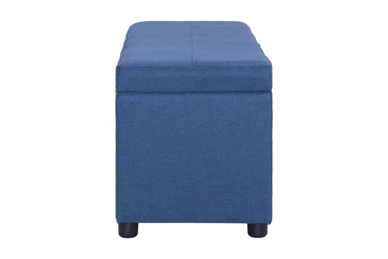 Bänk med förvaringsutrymme 116 cm blå polyester - Blå - Möbler - Stolar & fåtöljer - Sittbänk - Hallbänk - Hallbänk med förvaring