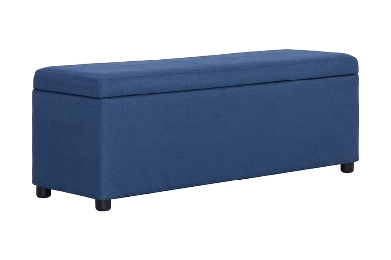 Bänk med förvaringsutrymme 116 cm blå polyester - Blå - Möbler - Stolar & fåtöljer - Sittbänk - Hallbänk - Hallbänk med förvaring