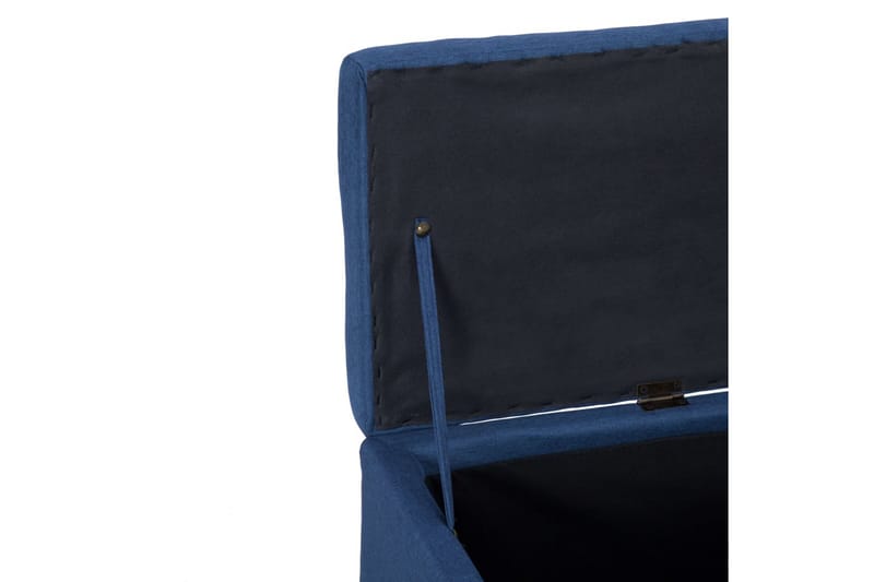 Bänk med förvaringsutrymme 116 cm blå polyester - Blå - Hallbänk med förvaring - Sittbänk med förvaring - Förvaringsbänk - Hallbänk - Sittbänk