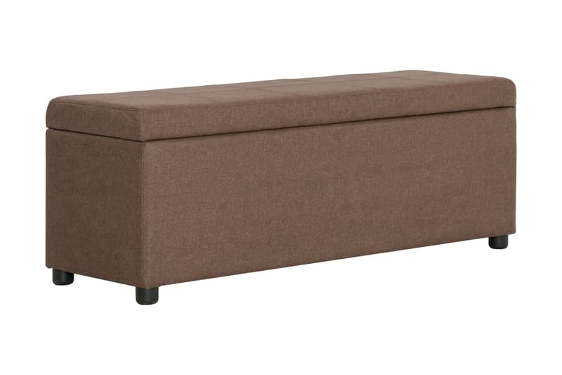 Bänk med förvaringsutrymme 116 cm brun polyester - Brun - Möbler - Stolar & fåtöljer - Sittbänk - Hallbänk - Hallbänk med förvaring