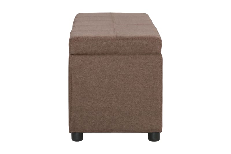 Bänk med förvaringsutrymme 116 cm brun polyester - Brun - Möbler - Stolar & fåtöljer - Sittbänk - Hallbänk - Hallbänk med förvaring