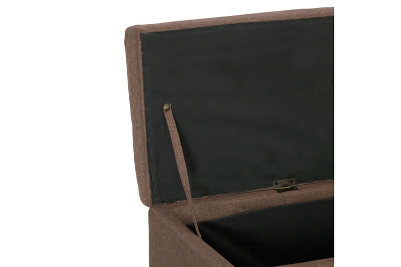 Bänk med förvaringsutrymme 116 cm brun polyester - Brun - Hallbänk med förvaring - Sittbänk med förvaring - Förvaringsbänk - Hallbänk - Sittbänk