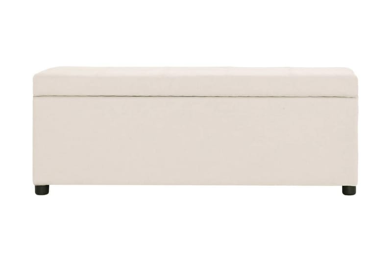Bänk med förvaringsutrymme 116 cm gräddvit polyester - Vit - Möbler - Stolar & fåtöljer - Sittbänk - Hallbänk - Hallbänk med förvaring