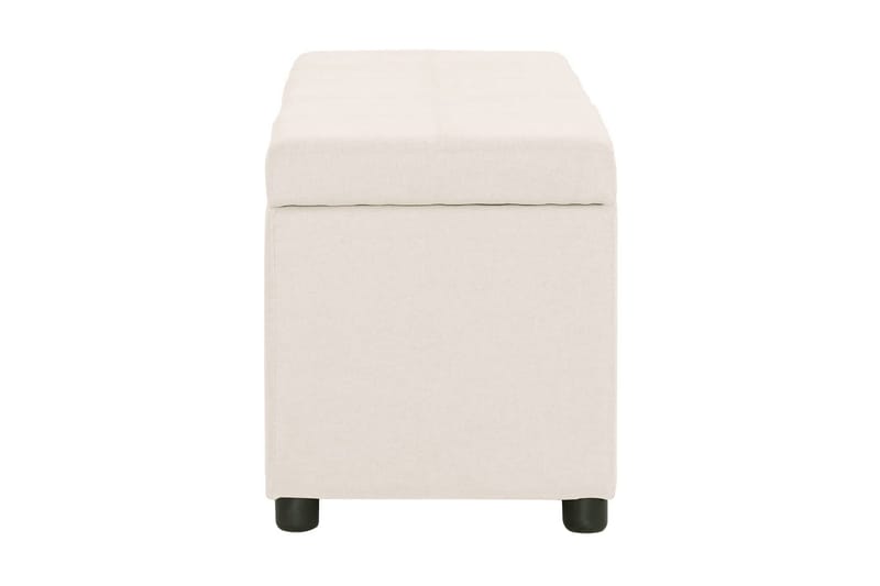 Bänk med förvaringsutrymme 116 cm gräddvit polyester - Vit - Möbler - Stolar & fåtöljer - Sittbänk - Hallbänk - Hallbänk med förvaring